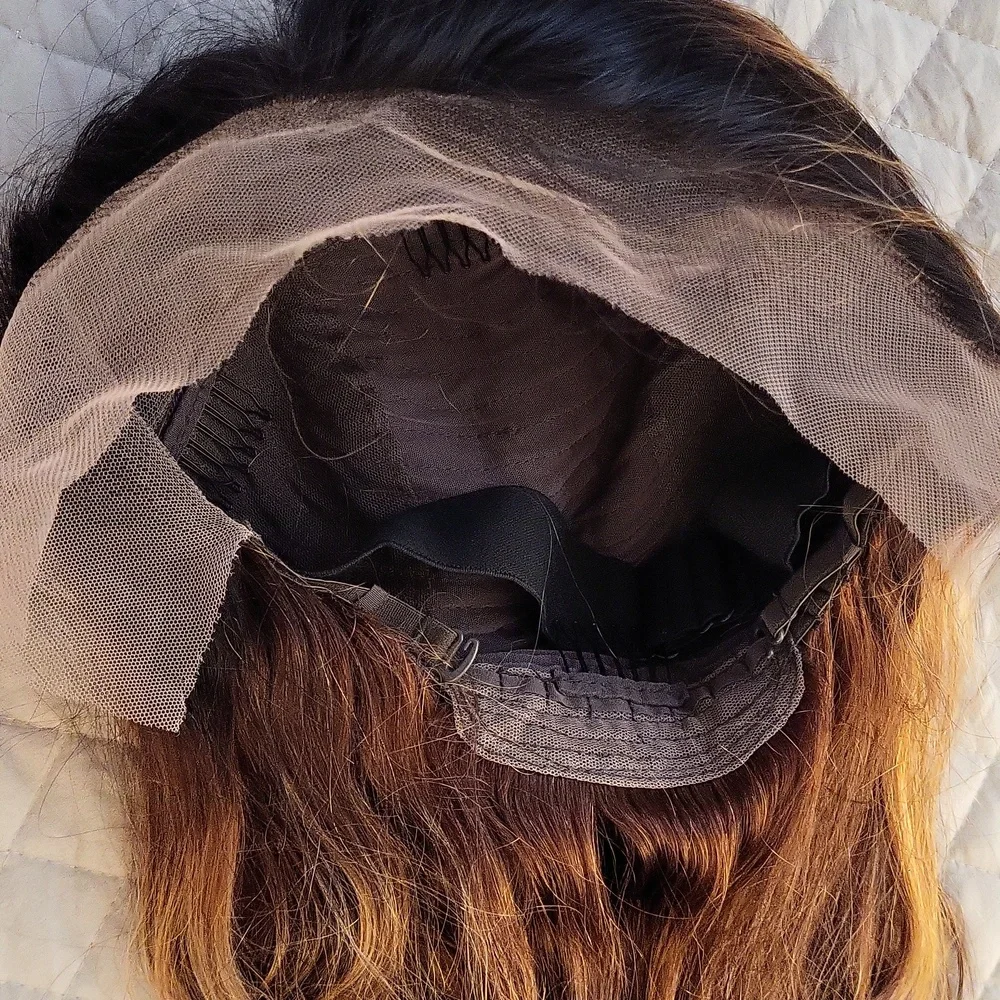 Human Hair Wig 24inch 13x6 Lacefront. 1b Roots Ombre Body Wave NEW NEVER WORN - Picture 3 of 12